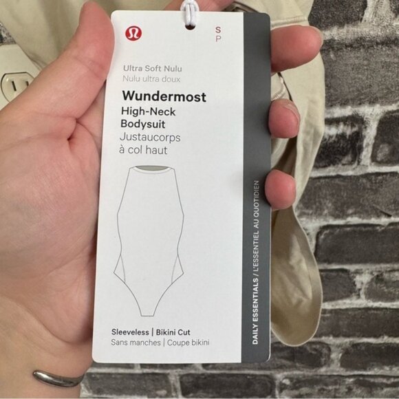 NWT Lululemon wundermost Nulu Square-Neck Sleeveless Bodysuit cream bikini cut - Picture 7 of 12